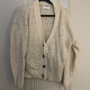 Old Navy Cream Chunky Knit Cardigan Sweater